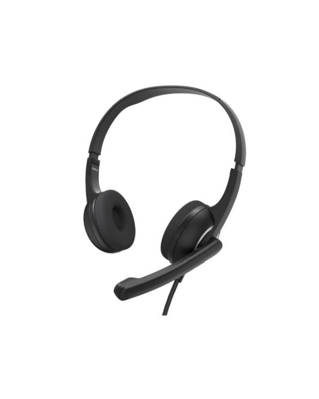 Hama (HS-USB250 V2) Lightweight Office Headset with Boom Microphone, USB, Padded Ear Pads, In-line Controls