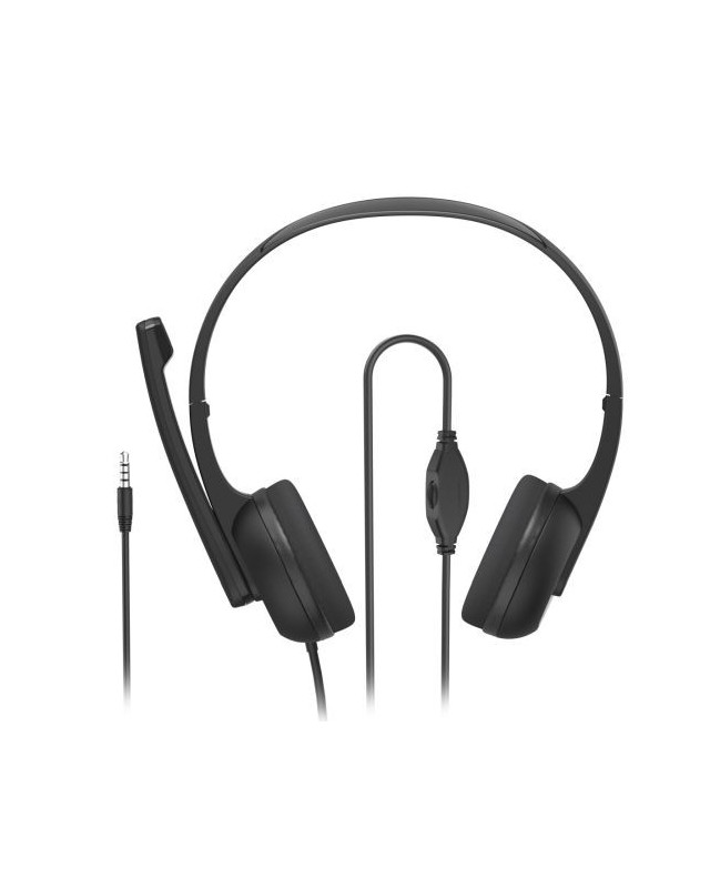 Hama (HS-P150 V2) Ultra-lightweight Headset, 3.5mm Jack, Y-adapter, Padded Ear Pads, Inline Controls