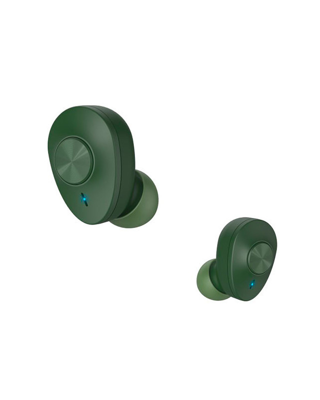 Hama (Freedom Buddy) Bluetooth Earbuds with Mic, Bass Boost, True Wireless, Touch Control, Voice Control, Charging Case, Green