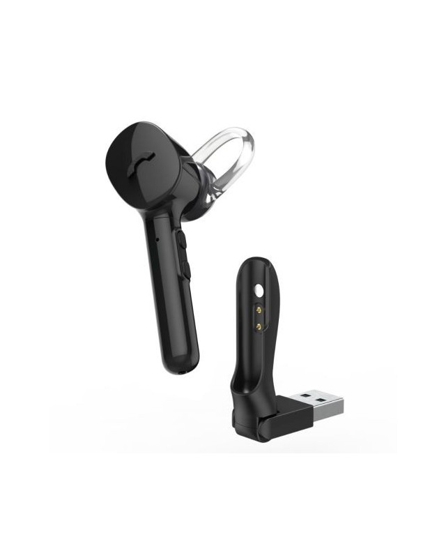 Hama (MyVoice1300) Mono-Bluetooth Headset, Multipoint Technology, Voice Control, 4 Hours Talk Time, USB Charging Station, Black