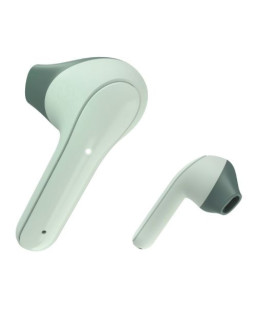 Hama (Freedom Light) Bluetooth Earbuds with Microphone, Touch Control, Voice Control, Charging/Carry Case Included, Green