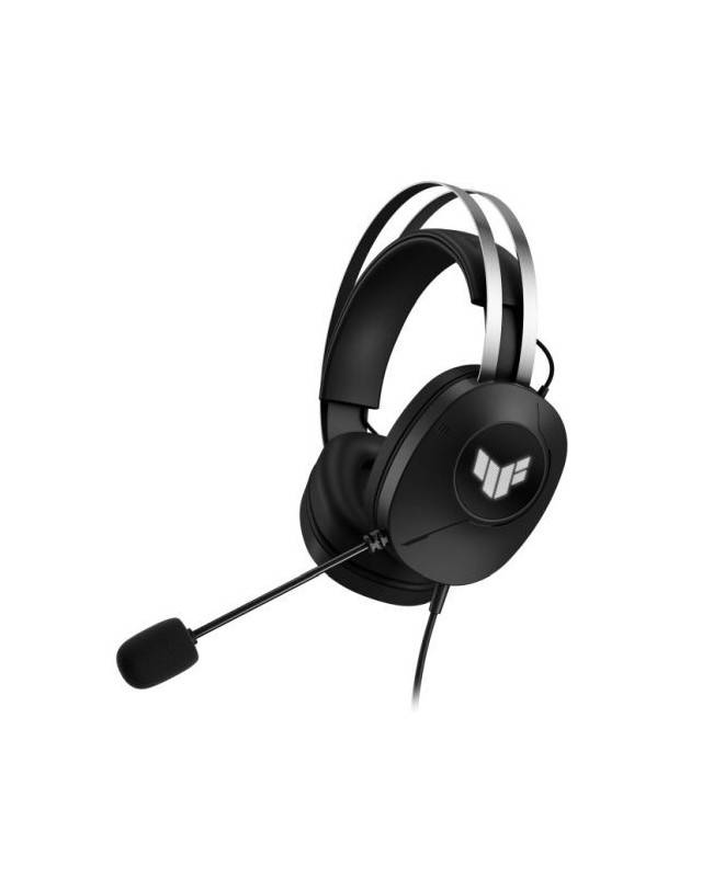 Asus TUF Gaming H1 Gen II Lightweight Gaming Headset, USB-A, Surround Sound, TeamSpeak Mic, Built-in Lighting, Black