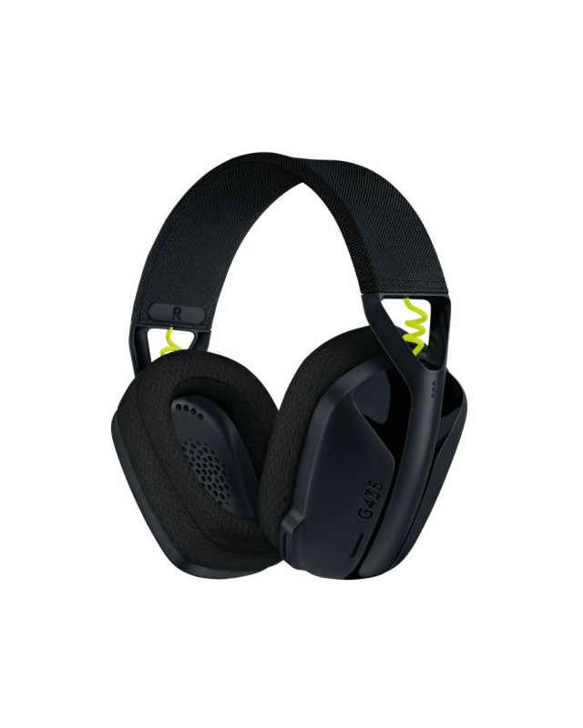 Logitech LIGHTSPEED G435 Ultra-Lightweight Wireless Gaming Headset, LIGHTSPEED/Bluetooth/USB-C, 40mm drivers, Beamforming Mics, Black/Yellow