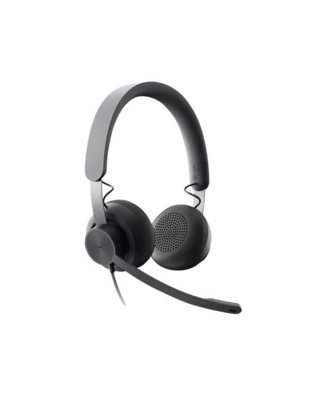 Logitech Zone Wired MSFT Headset, USB-C (USB-A Adapter), 40mm Drivers, Flip-to-Mute Noise-Canceling Mic, In-line Controls