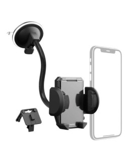 Hama (Multi) 2-in-1 Mobile Phone Holder, Suction Cup/Grating Clamp, Flexible Arm, 360° Rotation