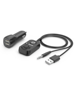 Hama Bluetooth Hands-Free Receiver for Cars, 3.5mm Jack for AUX-In, 12V Charger, 2x USB-A, 1m Cable