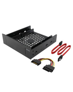 Akasa Internal 3.5"/2.5" Device Adapter with SATA Cables, Frame to Fit 3.5" or 2.5" Device/SSD/HDD into a 5.25" Bay