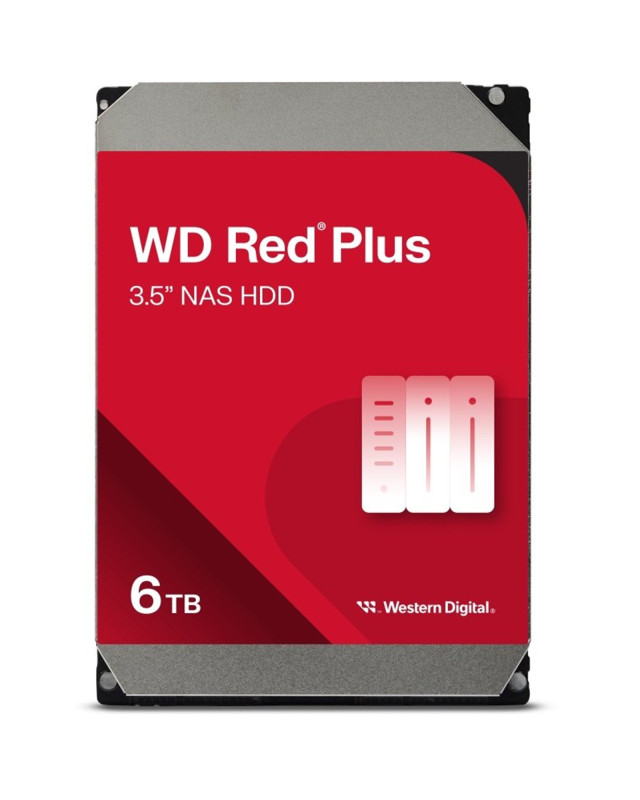WD 3.5", 6TB, SATA3, Red Plus NAS Hard Drive, 5400RPM, 256MB Cache, OEM