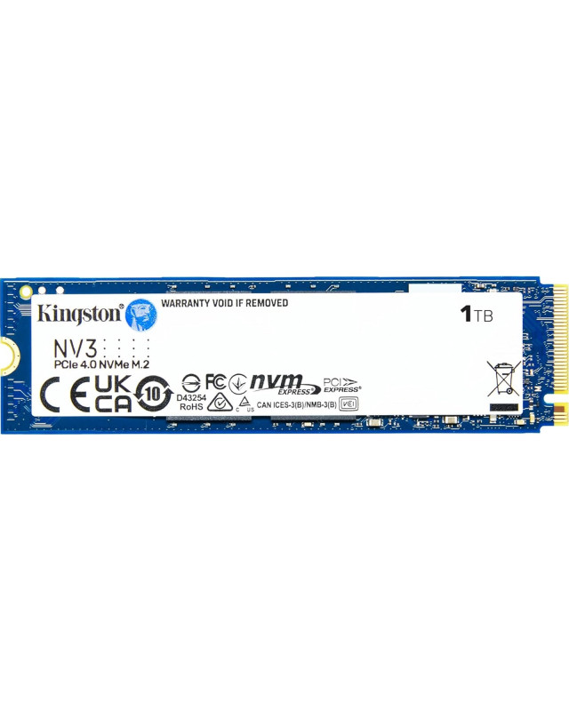 Kingston 1TB NV3 M.2 NVMe Gen4 SSD, M.2 2280, PCIe4, R/W  6000/4000 MB/s