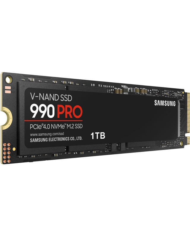 Samsung 1TB 990 PRO M.2 NVMe Gen4 SSD, M.2 2280, PCIe 4.0, V-NAND, R/W 7450/6900 MB/s, 1200K/1550K IOPS