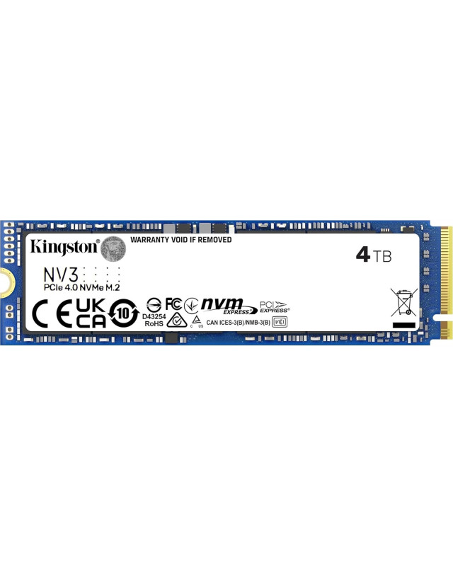Kingston 4TB NV3 M.2 NVMe Gen4 SSD, M.2 2280, PCIe4, R/W  6000/5000 MB/s