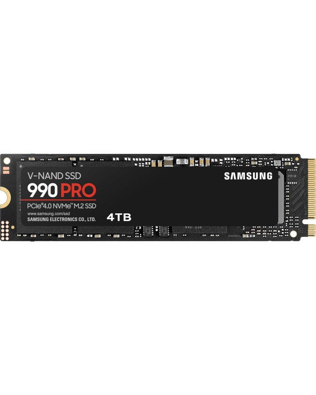 Samsung 4TB 990 PRO M.2 NVMe SSD, M.2 2280, PCIe 4.0, V-NAND, R/W 7450/6900 MB/s, 1600K/1550K IOPS