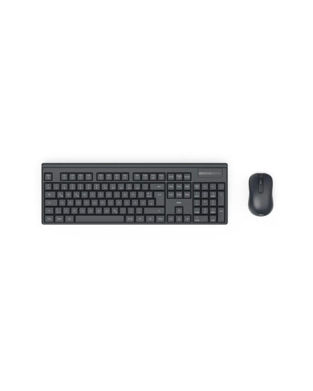 Hama WKM-100 Wireless Keyboard and Mouse Desktop Kit, Multimedia, Ambidextrous 1200 DPI Mouse, Black