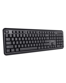Trust TK-350 Wireless Membrane Keyboard, Spill-Proof, Silent Keys, Media Keys, Black