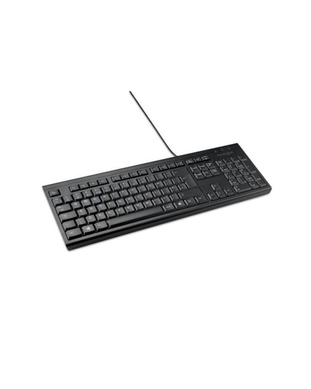 Kensington KB100 EQ Wired USB Keyboard, Tactile Keys, Spill-Proof, Black