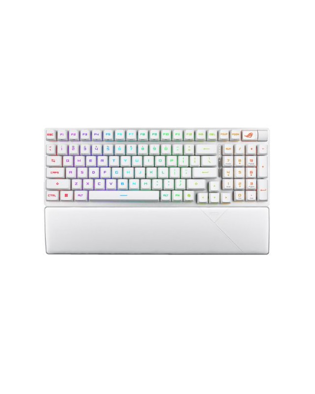 Asus ROG STRIX SCOPE II 96 RX Wireless RGB Mechanical Gaming Keyboard, 96% Layout, Streamer Hotkeys, ROG RX Switches, Multifunction Controls, White