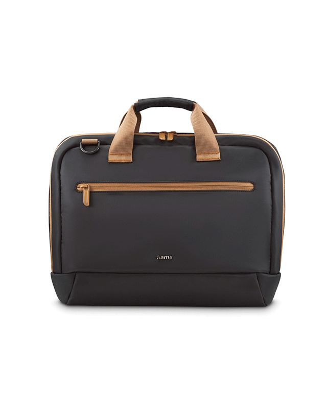 Hama Ultra Lightweight Laptop Bag, Up to 14.1", Padded Compartment, Front Pocket, Trolley Strap, Water-Repellent, Eco-Friendly, Black