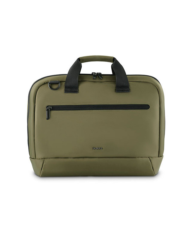 Hama Ultra Lightweight Laptop Bag, Up to 16.2", Padded Compartment, Front Pocket, Trolley Strap, Water-Repellent, Eco-Friendly, Olive Green