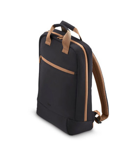 Hama Ultra Lightweight Laptop Backpack, Up to 16.2", Padded Compartment, Front Pocket, Trolley Strap, Water-Repellent, Eco-Friendly, Black