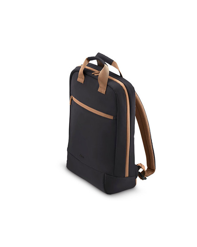 Hama Ultra Lightweight Laptop Backpack, Up to 16.2", Padded Compartment, Front Pocket, Trolley Strap, Water-Repellent, Eco-Friendly, Black