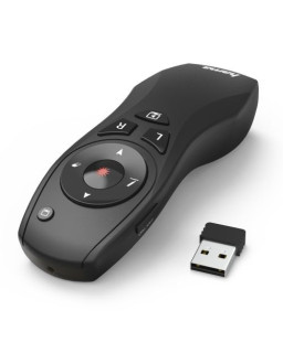 Hama X-Pointer 6-in-1 Wireless Laser Presenter, Laser Pointer, Air Mouse, Full/Black Screen, Volume, PowerPoint, Digital Ink, 15m Range