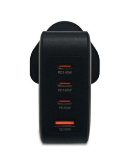 Xclio (XC-W240W-G) 3-pin Wall Plug USB GaN III Charger, 2x 140W USB-C, 1x 30W USB-C, 1 x USB A, QC3.0, PD3.1