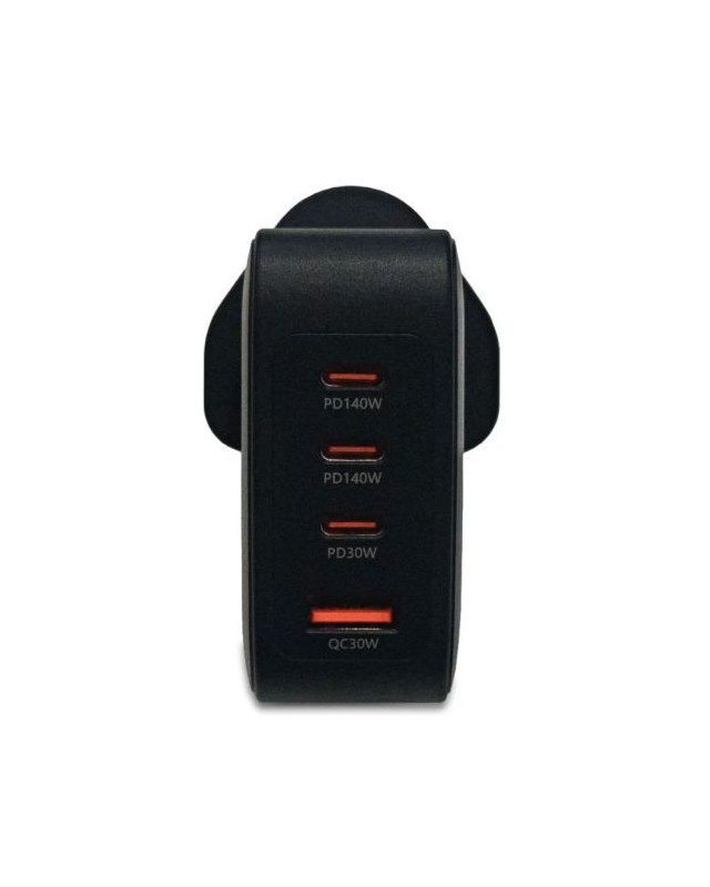 Xclio (XC-W240W-G) 3-pin Wall Plug USB GaN III Charger, 2x 140W USB-C, 1x 30W USB-C, 1 x USB A, QC3.0, PD3.1