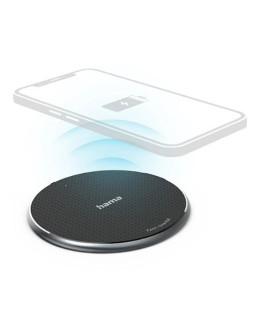 Hama QI-FC10 Wireless Charger, 10W, USB-C, Wireless Smartphone Charging Pad, Black