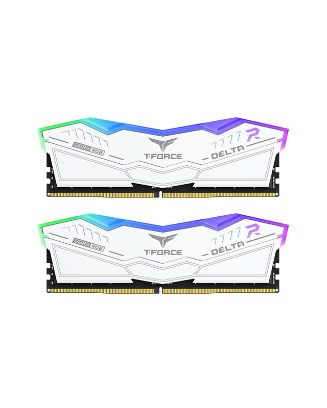 Team T-Force Delta RGB 32GB Kit (2 x 16GB), DDR5, 6000MHz (PC5-48000), CL30, ECC, AMD EXPO & XMP 3.0, PMIC, DIMM Memory, White