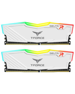 Team T-Force Delta RGB 64GB Kit (2 x 32GB), DDR4, 3600MHz (PC4-28800), CL18, XMP 2.0, DIMM Memory, White