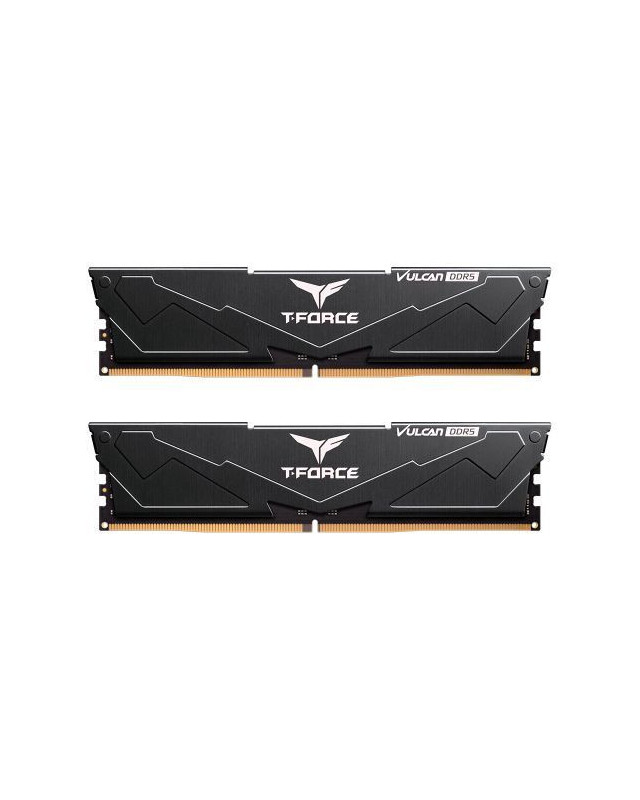 Team T-Force Vulcan 64GB Kit (2 x 32GB), DDR5, 6400MHz (PC5-51200), CL34, ECC, AMD EXPO & Intel XMP 3.0, PMIC, DIMM Memory, Black
