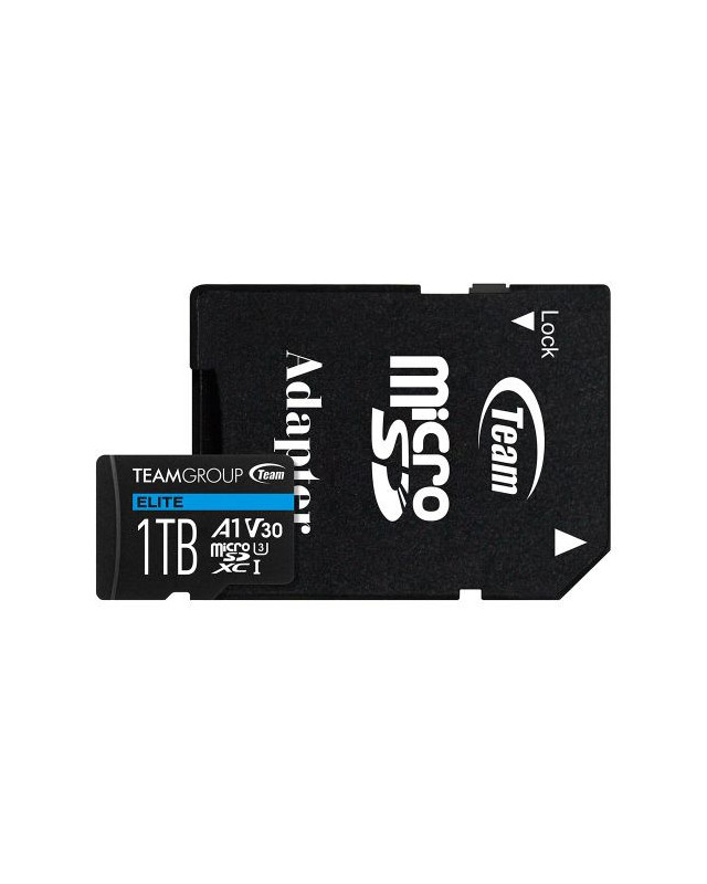 Team 1TB Elite A1 Micro SDXC Card with SD Adapter, UHS-I Class 3, U3, A1 App Performance, 100MB/s