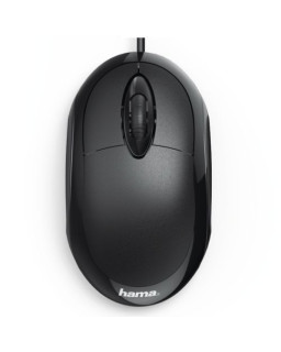 Hama MC-100 Compact Wired Optical Mouse, USB, 3 Buttons, Black