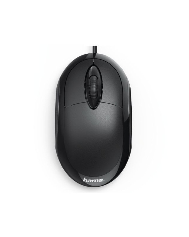 Hama MC-100 Compact Wired Optical Mouse, USB, 3 Buttons, Black