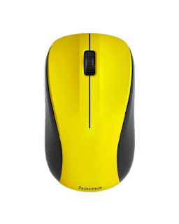 Hama MW-300 V2 Wireless Optical Mouse, 3 Buttons, Quiet, Ambidextrous, Yellow/Black