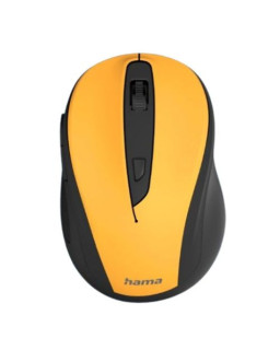 Hama MW-400 V2 Compact Wireless Optical Mouse, 6 Buttons, 800-1600 DPI, Black/Yellow