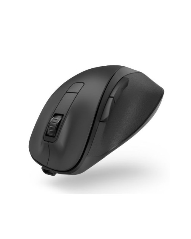 Hama MW-500 Rechargeable Optical Wireless Mouse, 1600 DPI, Ergonomic, Thumb Rest, Up to 75 Days Battery, Black