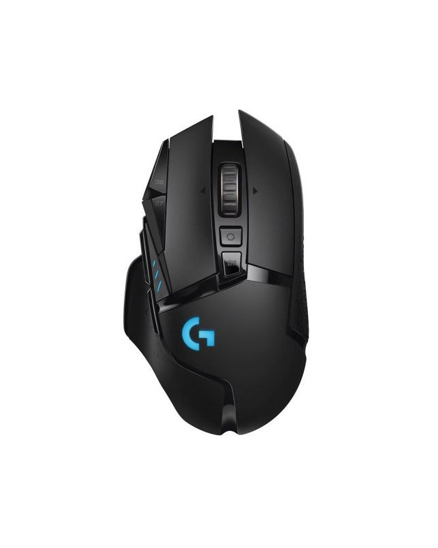 Logitech G502 LIGHTSPEED Wireless/Wired RGB Gaming Mouse, HERO 25K sensor, 25600 DPI, PTFE Feet, Adjustable Weights, Black