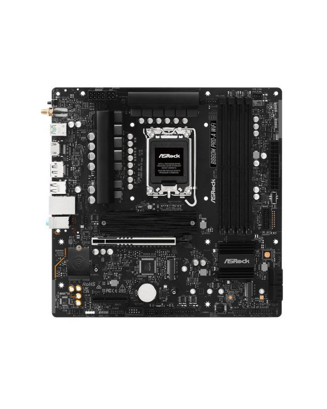 Asrock B860M PRO-A WIFI, Intel B860, 1851, Micro ATX, 4 DDR5, HDMI, DP, Wi-Fi 6E, 2.5G LAN, 3x M.2