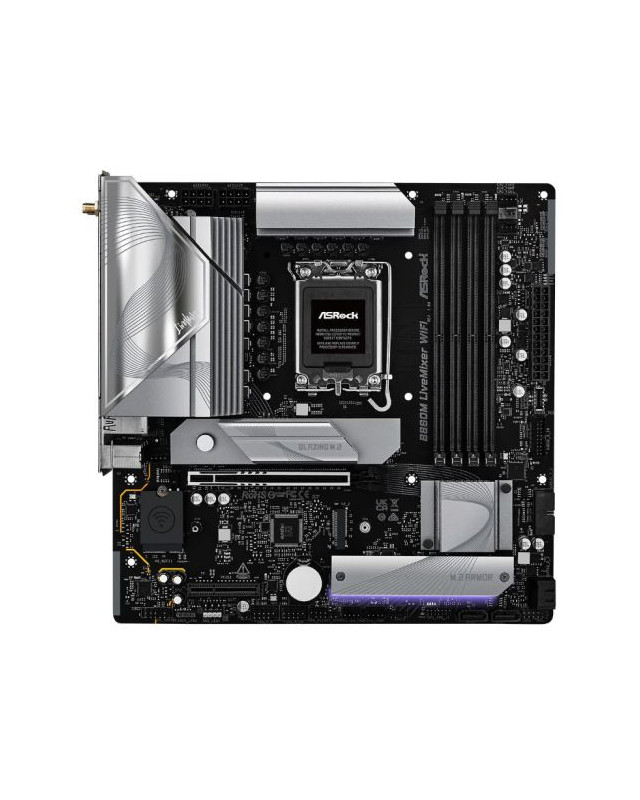 Asrock B860M LIVEMIXER WIFI, Intel B860, 1851, Micro ATX, 4 DDR5, HDMI, TB4, Wi-Fi 6E, 2.5G LAN, RGB, 3x M.2