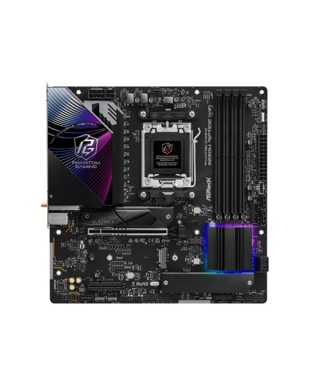 Asrock B850M RIPTIDE WIFI, AMD B850, AM5, Micro ATX, 4 DDR5, HDMI, DP, Wi-Fi 7, 2.5G LAN, RGB, 3x M.2