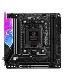 Asrock B850I LIGHTNING WIFI, AMD B850, AM5, Mini ITX, 2 DDR5, HDMI, Wi-Fi 6E, 2.5G LAN, RGB, 2x M.2