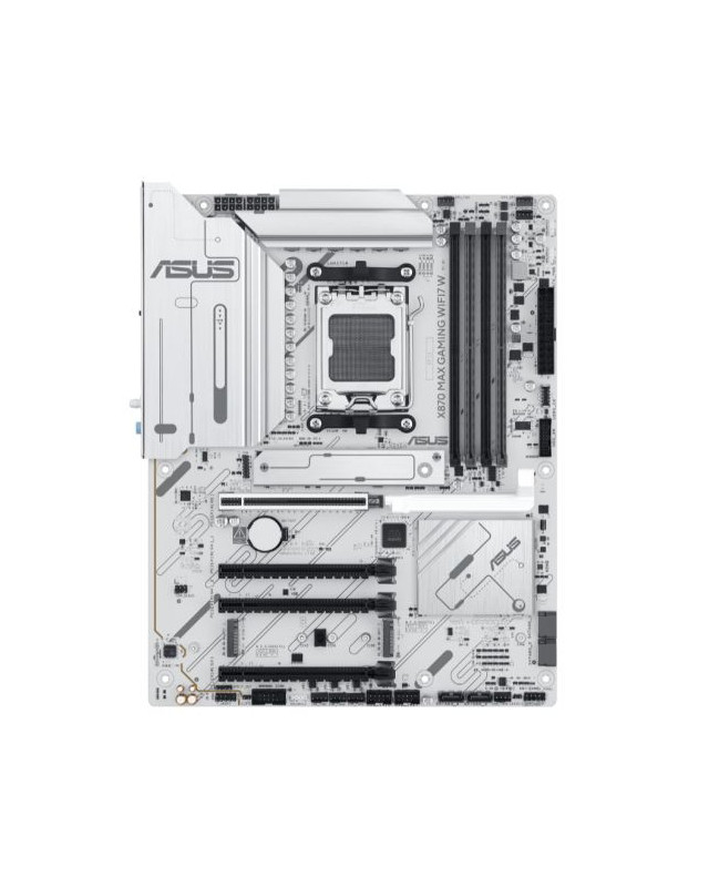 Asus X870 MAX GAMING WIFI7 W, AMD X870, AM5, ATX, 4 DDR5, HDMI, 2 USB4, Wi-Fi 7, 2.5G LAN, 3x M.2, White