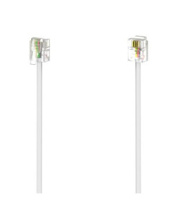 Hama RJ11 (6p4c) Modular Cable, Male to Male, 3 Metres, White