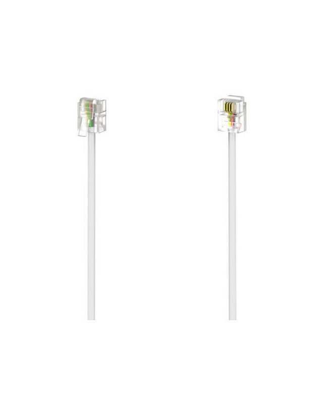 Hama RJ11 (6p4c) Modular Cable, Male to Male, 3 Metres, White