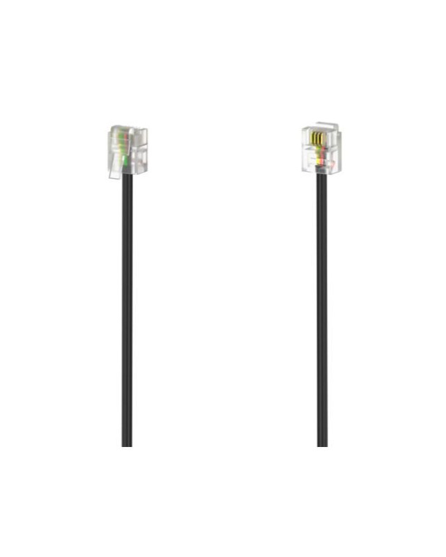 Hama RJ11 (6p4c) Modular Cable, Male to Male, 6 Metres, Black