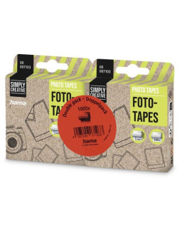 Hama Photo Tape Dispenser, Double Pack (2x 500 Tapes), Self-Adhesive