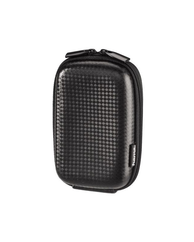 Hama Hardcase 60H Carbon Style Compact Camera Case, Belt Loop, Neck Strap, Black, 6.5 x 3 x 10.5 cm Compartment