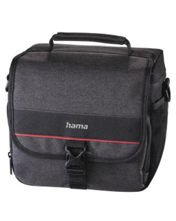 Hama Valletta 130 Camera Bag, Belt Loop, Shoulder Strap, Removable Divider, Black, 20 x 11 x 17 cm Compartment