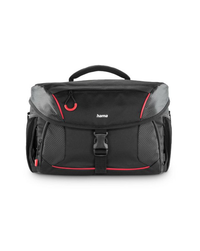Hama Phoenix 170 Camera Bag, Multiple Pockets, Trolley Strap, Rain Protection Hood, Tripod Holders, Black, 36 x 22 x 23 cm Compartment